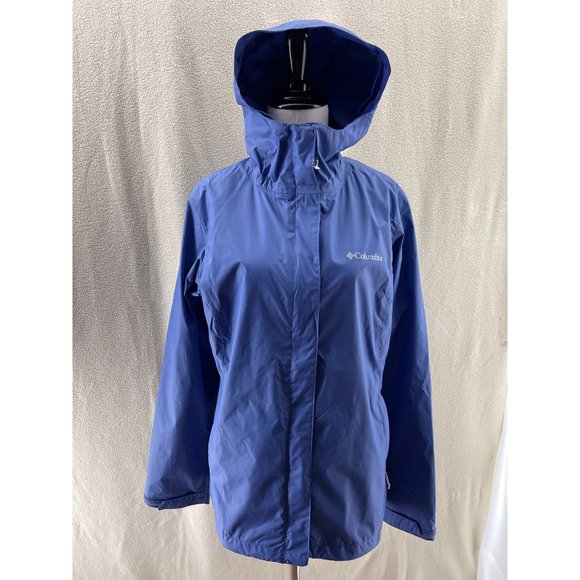 Columbia Omni-Tech Purple Hooded Wind/Rain Jacket - Picture 1 of 12